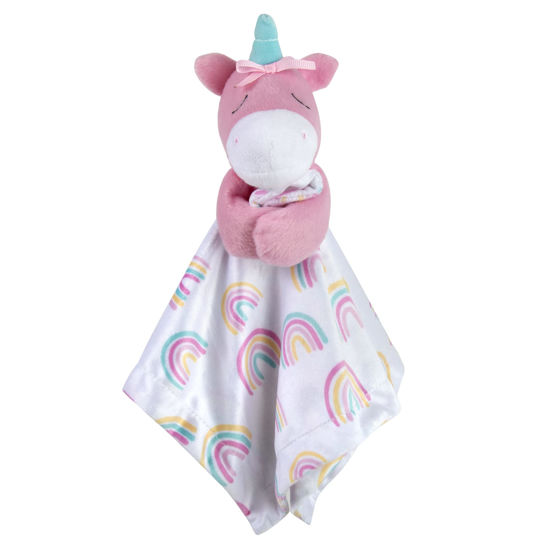 Picture of Minky Animal Snuggler Lovey Blanket for Kids, Babies, Boys, Girls, Gender Neutral Security Blanket with Stuffed Animal (Enchanting Unicorn)