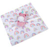 Picture of Minky Animal Snuggler Lovey Blanket for Kids, Babies, Boys, Girls, Gender Neutral Security Blanket with Stuffed Animal (Enchanting Unicorn)