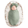 Picture of Konssy Baby Girl Newborn Receiving Blanket with Headband Set Baby Swaddle Nursery Swaddle Wrap