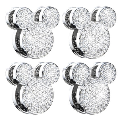 Picture of Pangpai Bling Car Hooks, Cute Rhinestones Car Organizer Interior Accessories, Car Dashboard Decorations Hook for Purse Umbrellas Grocery Bags Handbag, 4-Pack