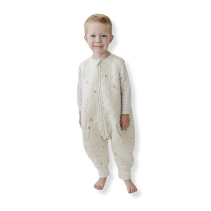 Picture of Tealbee Dreamsuit: Toddler Sleep Sack with Feet 2T-3T - 1.2 TOG All Season Baby Wearable Blanket for Walkers - Rayon made from Bamboo, Organic Cotton Sleep Bag - Moons Stars