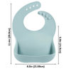 Picture of PandaEar Silicone Baby Bibs Set of 3 for Toddlers, BPA Free Waterproof Adjustable Feeding Bib with Large Pocket Food Catcher (Blue)