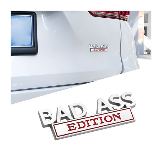 Picture of Car Bad Ass Edition Emblem, 3D Fender Badge Decal Car Sticker with 3M Adhesive, Auto Accessories for Tailgate Front Grille Hood Trunk, Car Replacement Compatible with Motorcycle SUV Truck
