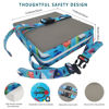 Picture of Toddler Booster Seat for Dining Table,4 Inches Washable Double Safer Straps Non-Slip Bottom Booster Seat for Kids, Portable Travel High Density Sponge Detachable Increasing Cushion for Child