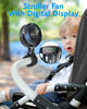 Picture of SWEETFULL Portable Stroller Fan, with Display 4000mAh Battery Powered Mini Clip On Fan, 4-Speed Rechargeable Small Personal Fan Handheld Desk Cooling Fan for Baby Car Seat Crib Travel Black