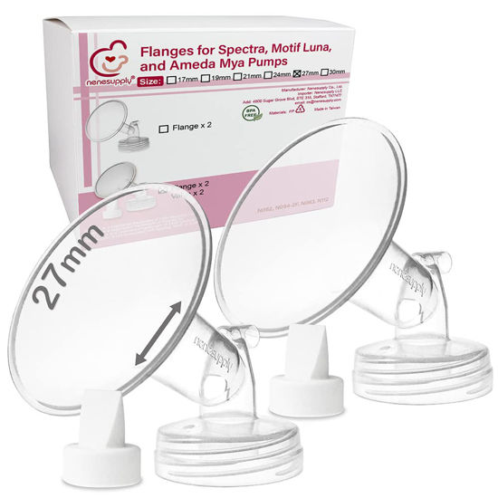 Picture of Nenesupply 27mm Flange and Duckbil Valves Compatible with Spectra S1 Spectra S2 Breastpump Replacement to Spectra Pump Parts and Spectra Flange Replace Spectra Duckbill Valves and Spectra Accessories