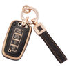 Picture of EKALA for Hyundai Key Fob Cover with Leather Key Fob Keychain, Soft TPU Key Fob Protector Shell Fit for Hyundai Genesis Elantra Sonata Tucson Santa Fe Kia 4 Buttons Keyless Entry Smart Key(BP-Hyd-4A)
