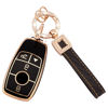 Picture of EKALA for Mercedes Key Fob Cover, 4 Buttons Soft TPU Key Fob Protector with Key Fob Keychain Fit for Mercedes Benz A B C E G S Class SL SLC CLS CLA GLB GLC GLE GLS AMG Smart Key Case Shell (BP-Bz-4L)