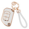 Picture of EKALA for Jeep Key Fob Cover with Keychain, Soft TPU Key Case Protection Compatible with Jeep Wrangler JL JLU Rubicon Gladiator JT Sahara JLU 4 Buttons Flip Folding Key Case Shell (Jep-4F)