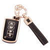Picture of EKALA for Toyota Key Fob Cover with Leather Keychain 4 Buttons Soft TPU Key Case Shell Fit for Toyota Camry Avalon Corolla Highlander RAV4 Sequoia Smart Key Fob Case Remote Control (BP-Tyt-4C)