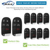 Picture of EKALA for Jeep Key Fob Cover with Leather Key Fob Keychain, 3 4 5 Buttons Soft TPU Keys Shells Compatible with Jeep Grand Cherokee Compass Renegade Cherokee Dodge Chrysler Key Fob Protector (BP-Jep)