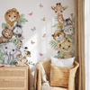 Picture of Watercolor Jungle Animal Wall Decals Tiger Elephant Giraffe Zebra Lion Wall Stickers Removable Animal Wall Decals Stickers Decor for Baby's Nursery Playroom Bedroom Classroom Kindergarten Wall Decor