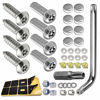 Picture of ZXFOOG Anti Theft License Plate Screws- Stainless Steel Bolts Fasteners Kits for Car Tag Frame Holder, Tamper Resistant Mounting Hardware,1/4"(M6) Security Screw Set,Rust Proof,Chrome Screw Caps Cover