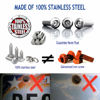 Picture of ZXFOOG Anti Theft License Plate Screws- Stainless Steel Bolts Fasteners Kits for Car Tag Frame Holder, Tamper Resistant Mounting Hardware,1/4"(M6) Security Screw Set,Rust Proof,Chrome Screw Caps Cover