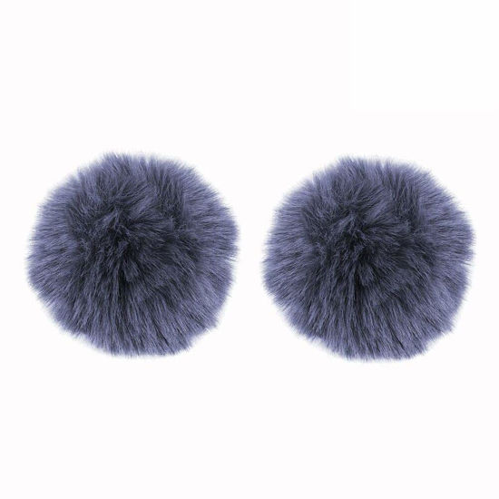 Picture of Lavalier Wind Muff 2 Pack Lapel Microphone Wind Muff 0.2/0.4 Inch Furry Lav Windscreen Windproof Wind Screen (0.2inch, Gray)