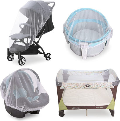 Picture of 2 Pack Baby Mosquito Net for Stroller, Durable Bug Net for Stroller, Car Seats, Bassinets, Cradles, Playards, Pack N Plays and Portable Mini Crib, Portable & Durable Baby Insect Netting