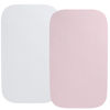 Picture of Muslin Bassinet Sheet Compatible with AMKE 3 in 1 Bassinet(35 X 20), Milliard, TCBunny Bassinet, 2 Pack Cotton Stylish Boho Fitted Bassinet Sheets for Baby White & Pink