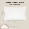Picture of KeaBabies Toddler Pillow with Pillowcase, Jumbo 14X20 - Soft Organic Cotton Toddler Pillows for Sleeping - Machine Washable - Perfect for Travel, Toddler Bed Set (Soft White)