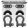 Picture of AUTMATCH D Ring Shackle 3/4" Shackles (2 Pack) 41,887Ibs Break Strength, Clevis Shackle with 7/8" Screw Pin and Shackle Isolator Washers Kit for Tow Strap Winch Off Road Vehicle Recovery, Grainstone