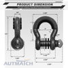 Picture of AUTMATCH D Ring Shackle 3/4" Shackles (2 Pack) 41,887Ibs Break Strength, Clevis Shackle with 7/8" Screw Pin and Shackle Isolator Washers Kit for Tow Strap Winch Off Road Vehicle Recovery, Grainstone