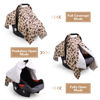 Picture of Rquite Car Seat Cover Baby, Carseat Covers for Boy Girl, Minky Infant Car Seat Cover Winter, Peekaboo Opening Car Seat Canopy, Multiuse Baby Carrier, Stroller, Nursing Cover, Minky Blanket, Leopard