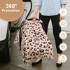 Picture of Rquite Car Seat Cover Baby, Carseat Covers for Boy Girl, Minky Infant Car Seat Cover Winter, Peekaboo Opening Car Seat Canopy, Multiuse Baby Carrier, Stroller, Nursing Cover, Minky Blanket, Leopard