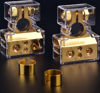 Picture of SUNMORN Battery Terminal Connectors, 0/2/4/6/8/10 AWG Battery Terminals, Heavy Duty Car Battery Terminal, Top Post Multiple Battery Terminal (Gold)