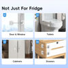 Picture of 2 Pack Refrigerator Door Lock, Child Proof Fridge Door Lock for Kitchen Freezer, Cabinets and Drawers, Air Oven Air Fryer, Closets, Windows, Doors-No Tools Need or Drill (Patent) (2 pcs Lock White)