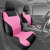 Picture of CAR PASS Car Seat Covers Two Front Only for Car, 3D Tyre Print Automotive Interior Covers, Airbag Compatible, Quick Setup Universal Fit Seat Covers for Car, Truck, SUV(Black and Pink)