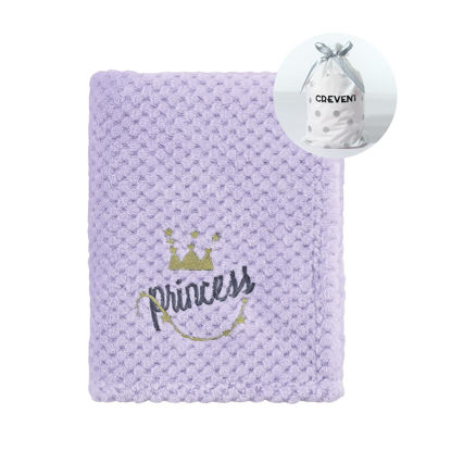 Picture of CREVENT 30''X40'' Cute Cozy Fluffy Warm Baby Blanket for Girls Infants Toddlers' Bedding Crib Cot Stroller, Baby Shower Birthday Newborn's Gift - Purple Crown 75X100cm