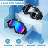 Picture of Lievermo Dirt Bike Goggles, Motorcycle Goggles, 2 Pack ATV Goggles, Riding Goggles, Ski Goggles, Windproof Glasses, Racing Helmet Goggles for Adults Men Women Youth Kids (Colorful + Clear)