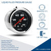 Picture of SENCTRL 0-100 Psi Fuel Pressure Gauge, 1-1/2" Black Dial, 1/8" NPT Back Mount, Glycerin Liquid Filled, Stainless Steel Case, Inline Low Pressure Gauge, for Water Oil Pressure Test