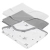 Picture of American Baby Company 100% Cotton Thermal Waffle Swaddle Blanket Combo, Soft, Breathable & Stretchy, Gray Star, Gray, and White, 30" x 40" for Boys and Girls, Perfect for Swaddling, Travel and Gifting