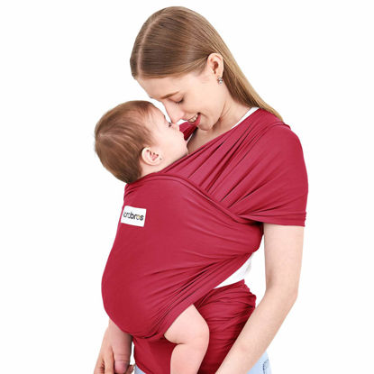 Picture of Acrabros Baby Wrap Carrier,Hands Free Baby Carrier Sling,Lightweight,Breathable,Softness,Perfect for Newborn Infants and Babies Shower Gift,Royal Red