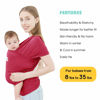 Picture of Acrabros Baby Wrap Carrier,Hands Free Baby Carrier Sling,Lightweight,Breathable,Softness,Perfect for Newborn Infants and Babies Shower Gift,Royal Red