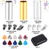 Picture of Guitar Slide, 4pcs Augshy Medium Guitar Slides(1 Stainless Steel, 1 Brass and 2 Glass), 4pcs Stainless Steel and 4pcs Plastic Thumb & Finger Picks, 10pcs Guitar Picks All in One Box Guitar Accessories