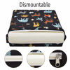 Picture of Toddler Booster Seat Dining, Cartoon Canvas Washable 2 Straps Safety Buckle Kids Booster Seat for Dining Table, Portable Travel Increasing Cushion (Elephant-Black)