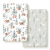 Picture of Stretchy Ultra Soft Jersey Knit Fitted Pack and Play Sheets Set 2 Pack, Portable/Mini Crib Sheets Safe and Snug Fitted for Boys and Girls, Cute Bear and Wolf Pattern