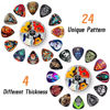Picture of Guitar Picks,24 Pack Celluloid Thin, Medium, Heavy Guitar Pics,Guitar Picks Variety Pack Unique Artistic Design,Guitar Pick for Acoustic Guitar,Bass Guitar, Electric Guitar (Mix 7)
