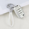 Picture of PIFOOG for Kia Key Fob Cover TPU White Silver 4 Buttons Keys Case Shell Protector Bling Keychain for Kia Sorento Optima Soul Sportage Niro Forte Rio Accessories Girly Women Men
