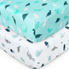 Picture of Crib Sheets for Boys or Girls 2-Pack, Fitted Sheet 52'' x 28'' Standard & Toddler Mattres, Soft and Breathable Material, Baby Neutral, Dinosaurs Ocean