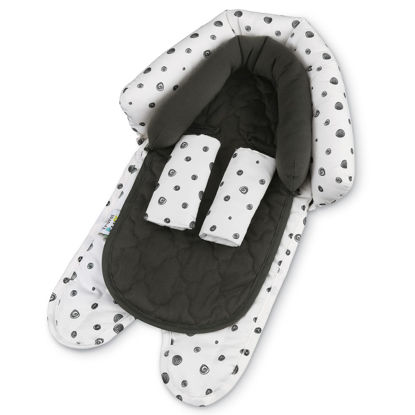 Picture of Travel Bug Baby & Toddler 2-in-1 Head Support Duo Head Support + Strap Covers for Car Seats, Strollers & Bouncers (Dots)