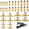 Picture of CheeMuii 35 PCS Brass DOT Air Line Fittings Kit 1/4 3/8 1/2 DOT Quick Connect Air Fittings Straight & Tee Union Push to Connect Air Hose Fittings for Semi Truck Trailers Air Brake System