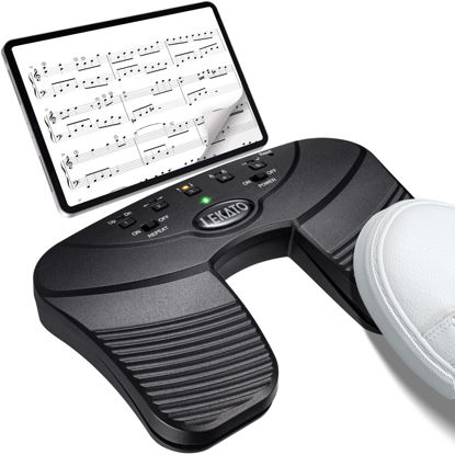 Picture of LEKATO Wireless Bluetooth Page Turner Pedal Ipad Foot Pedal Rechargeable Music Page Turner Page Turner Pedal Silent Page Turner Pedal Wireless Page Turner Pedal for Phone and Tablets Page Turning