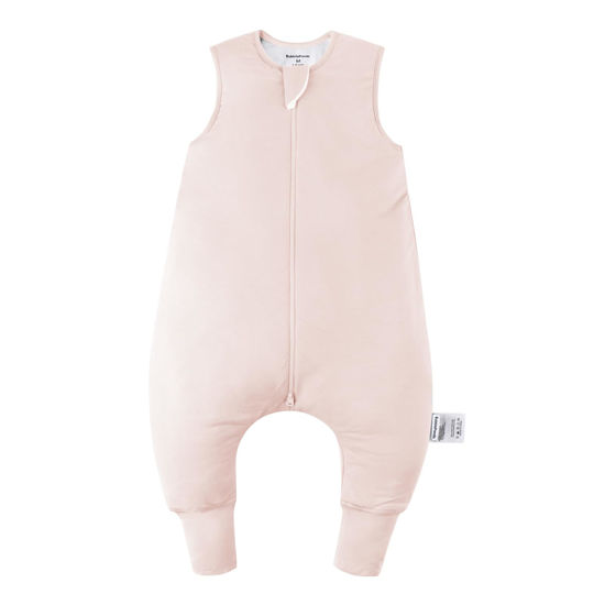 Picture of BubblePanda Rayon Made from Bamboo Toddler Sleep Sack with Feet 1.0 Tog Ultra Soft Toddler Sleeping Sack 3t-4t Sleep Bag Walker Quilted Wearable Blanket with Legs 2-Way Zipper Lightweight Extra Long