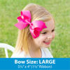 Picture of Wee Ones Girls' Classic Grosgrain Hair Bow with Plain Wrap Center on a WeeStay Hair Clip, Handmade, Large Sized Bow, Old Gold