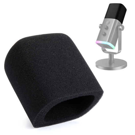 Picture of YOUSHARES Foam Microphone Windscreen Compatible with Fifine AM8 USB Microphone for Recording, Podcasting, Wind Cover Mic Pop Filter