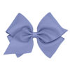 Picture of Wee Ones Girls' Classic Grosgrain Hair Bow with Plain Wrap Center on a WeeStay Hair Clip, Handmade, Mini King Sized Bow, Blue Bird