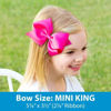 Picture of Wee Ones Girls' Classic Grosgrain Hair Bow with Plain Wrap Center on a WeeStay Hair Clip, Handmade, Mini King Sized Bow, Blue Bird
