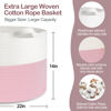 Picture of MEGASKET Pink Storage Baskets for Organizing, 22"X22"X14" XXXL Blanket Basket Living Room, Large Toy Basket, Soft Pink Cotton Rope Woven Baskets for Storage, Decorative Gifts Basket Bins for Nursery